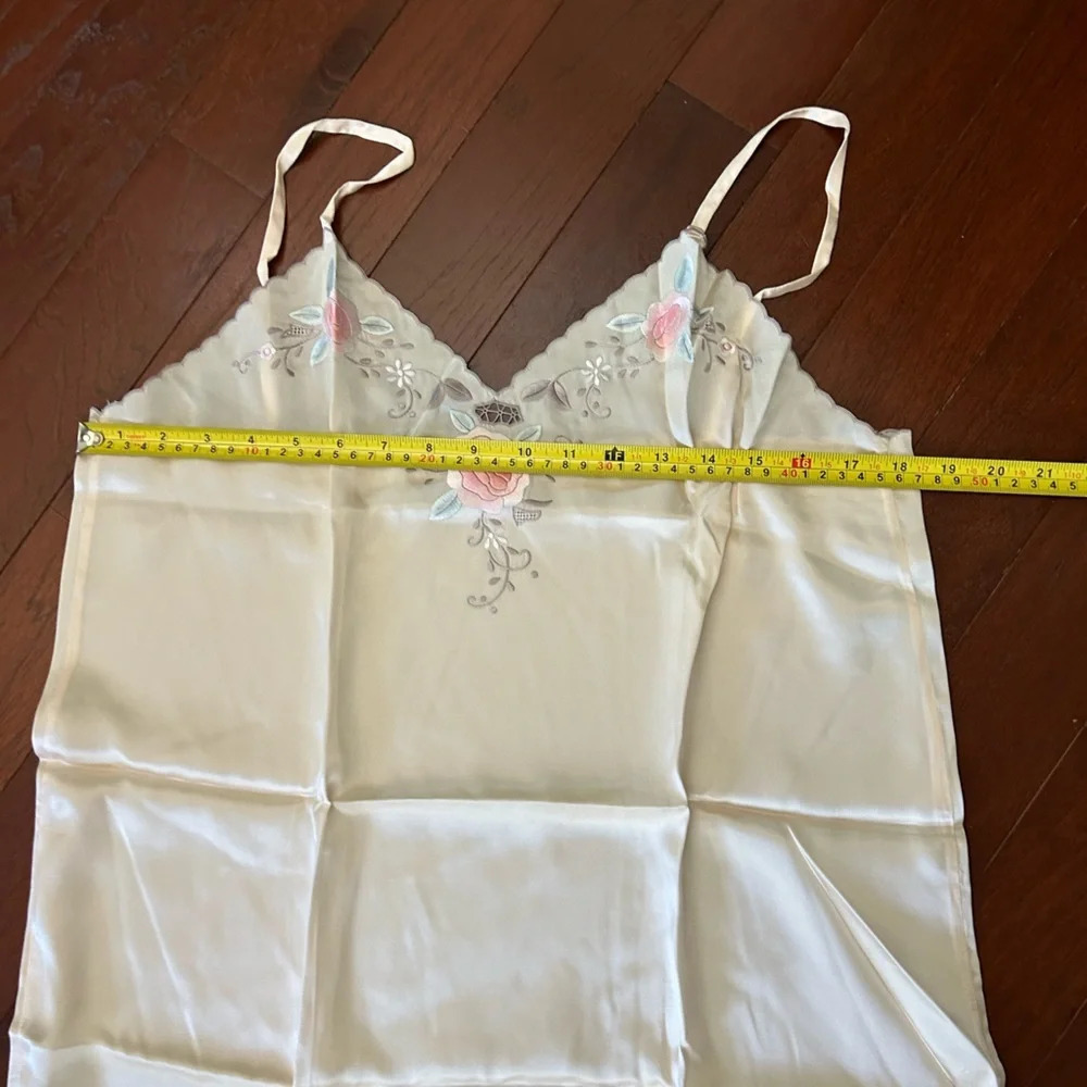 Peach Pink Pure Silk Slip Dress XL Brand New hand double sided embroidery - Picture 3 of 9